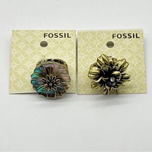 Fossil Rings 2 Stretch Flower NEW